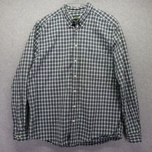 Eddie Bauer Shirt Mens LT Large Tall Pocket Button Up Green Plaid Long Sleeve